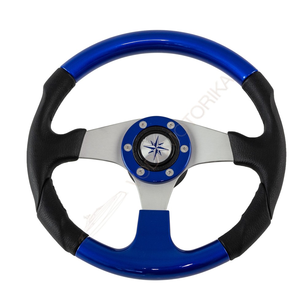 Рулевое колесо EVO MARINE 2 обод черно-синий, спицы серебряные д. 330 мм Volanti Luisi
