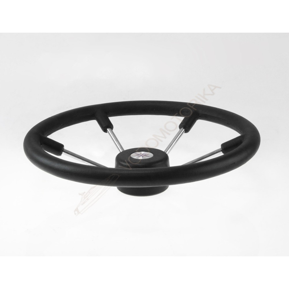 Рулевое колесо LEADER TANEGUM черный обод серебряные спицы д. 400 мм Volanti Luisi