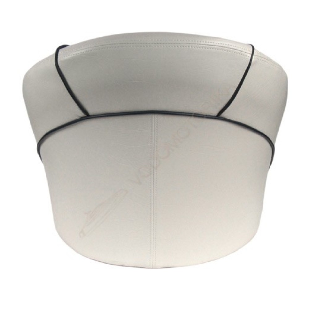 Кресло ROMEO мягкое, подставка, обивка белый винил, синий шов (118100010)