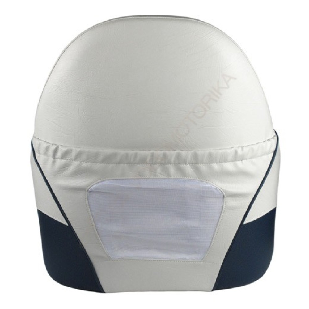 Кресло OCEAN 51 мягкое, подставка, обивка бело-синий винил (1070200010)