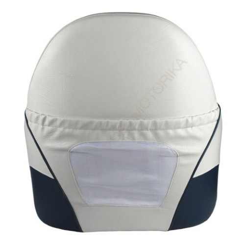 Кресло OCEAN 51 мягкое, подставка, обивка бело-синий винил (1070200010)