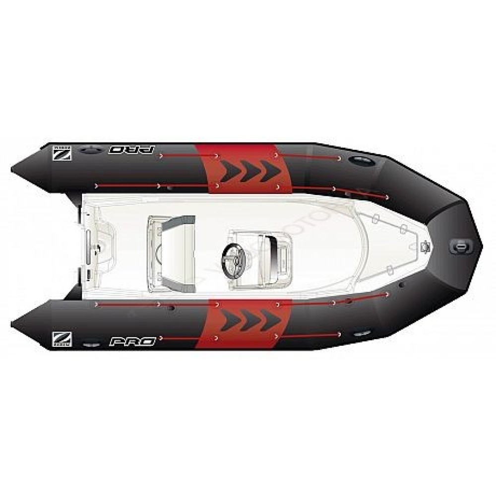 Лодка надувная ZODIAC PRO 500 ПВХ ( черно-белая )