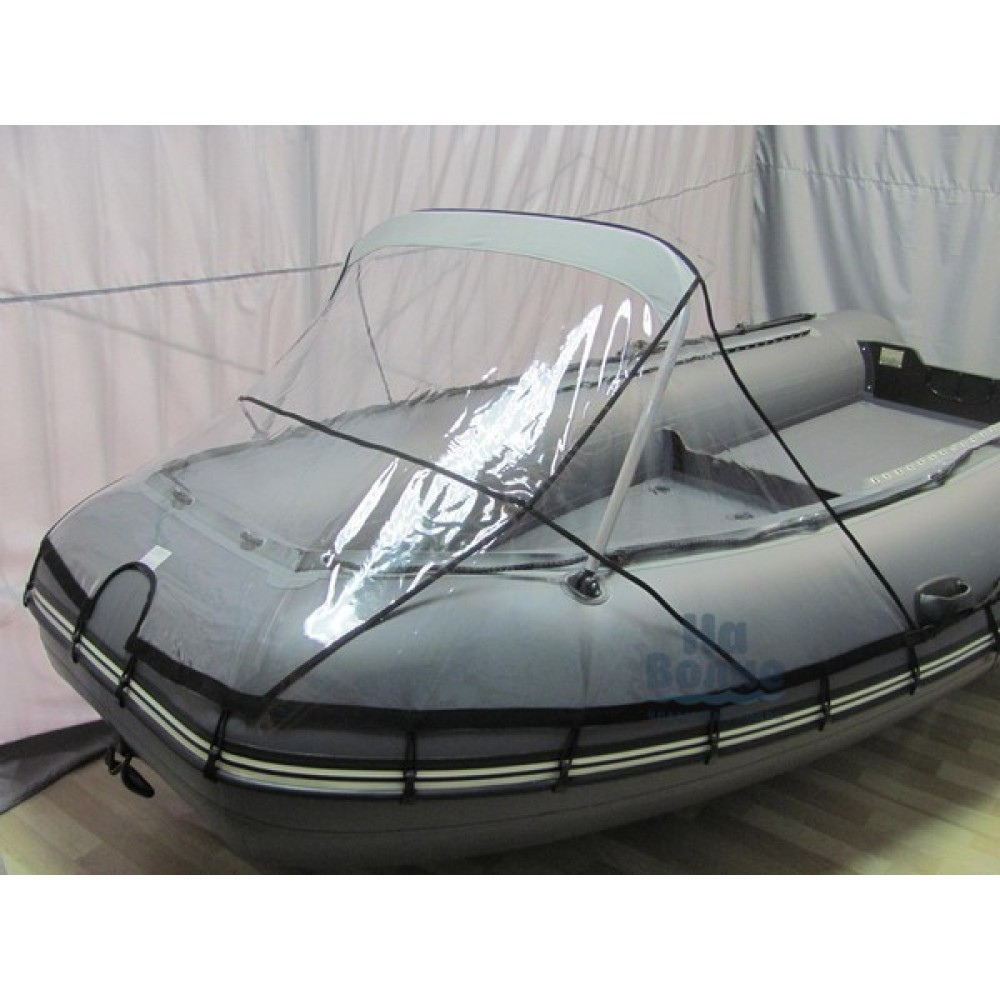 Носовой тент прозрачный для лодки ПВХ 300-360