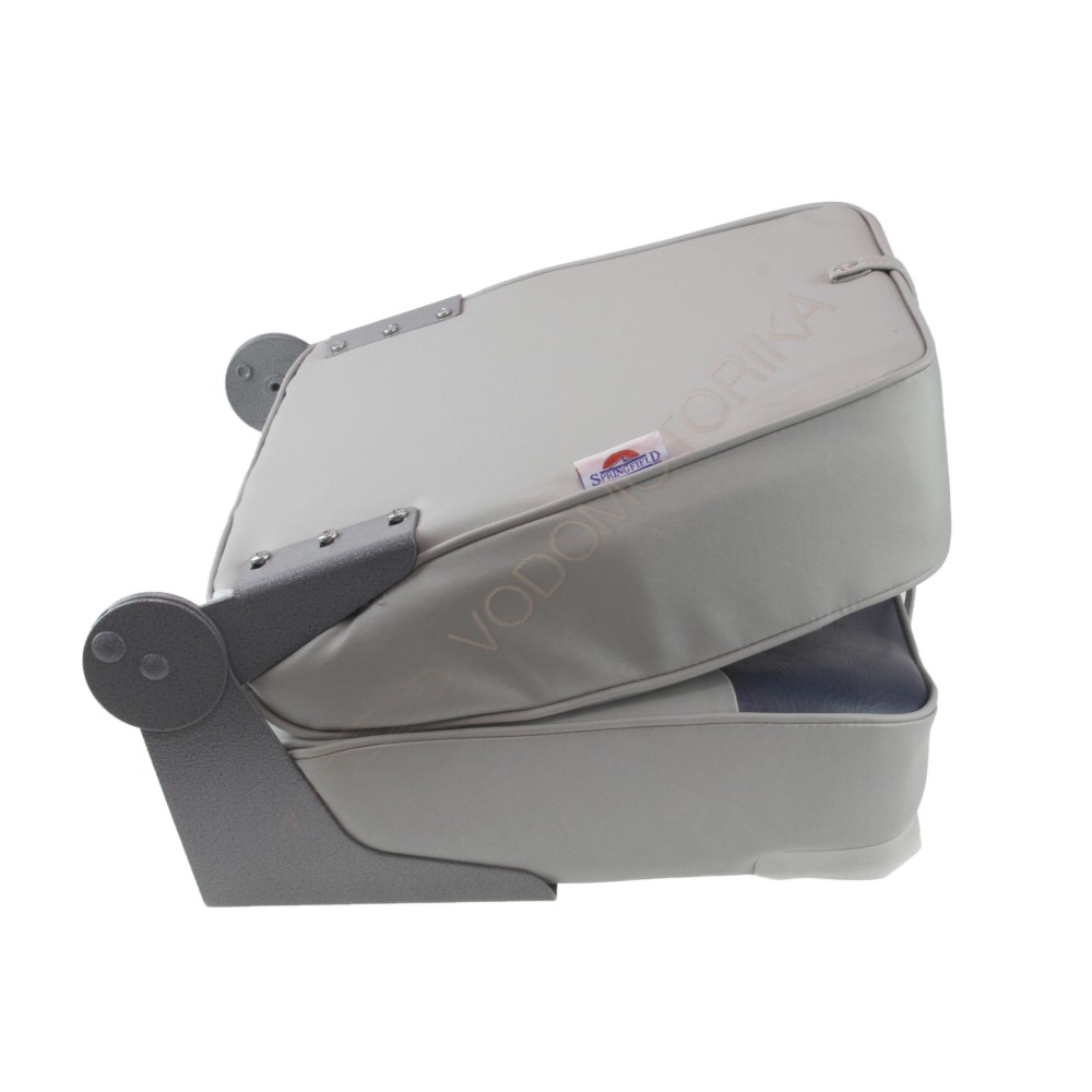 Кресло XXL складное мягкое двухцветное серый/синий