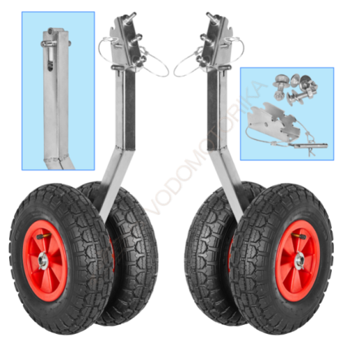 Колеса транцевые Горизонт OTU-330 (ZN) (оцинковка, универсальные - откидные, усиленные)