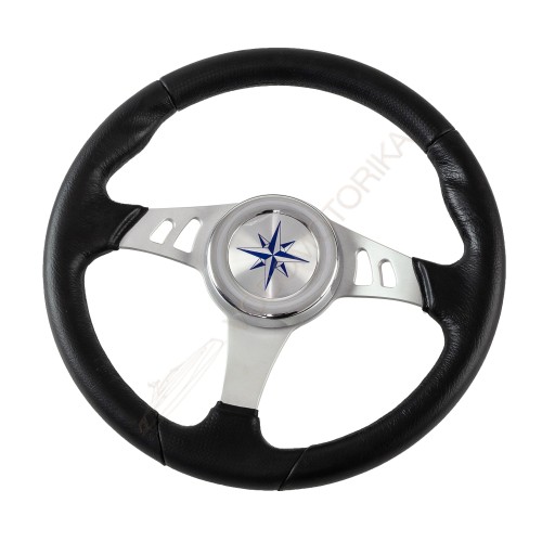 Рулевое колесо SKIPPER обод черный, спицы серебряные д. 350 мм Volanti Luisi