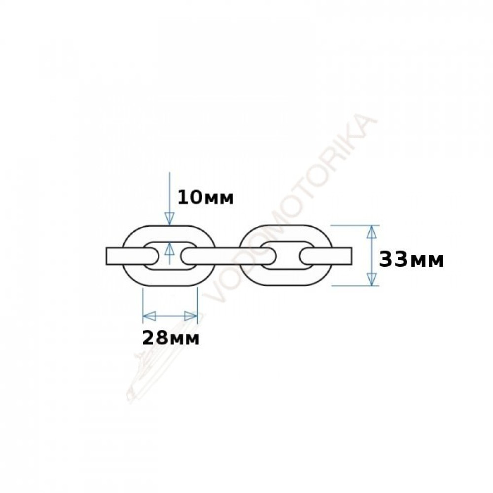 Цепь якорная оцинкованная 10 мм, DIN766