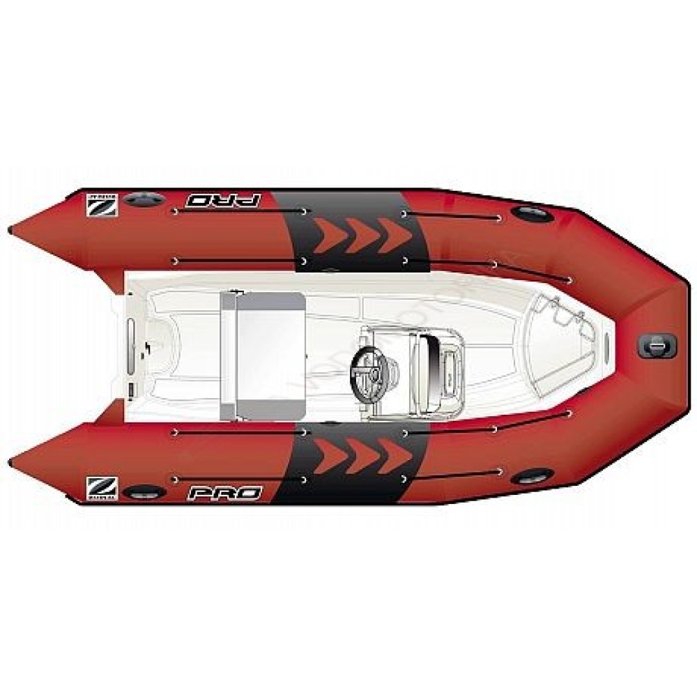 Лодка надувная ZODIAC PRO 550 ПВХ ( красно-белая )