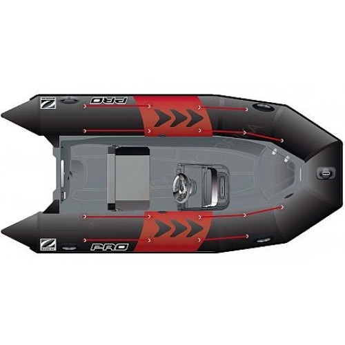Лодка надувная ZODIAC PRO 550 ПВХ ( черно-серая )