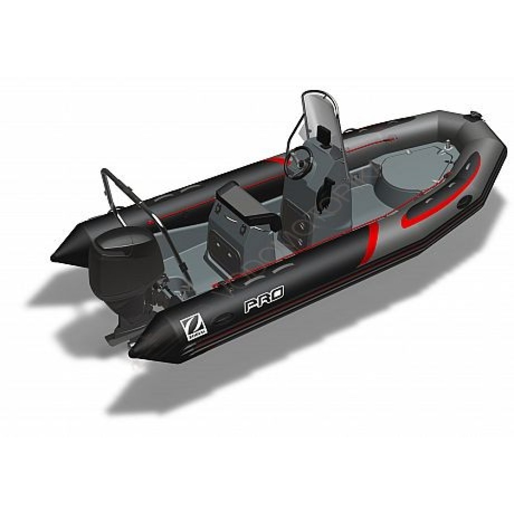 Лодка надувная ZODIAC PRO 550 RACING NEO хайпалон-неопрен ( черно-серые баллоны, серый корпус )