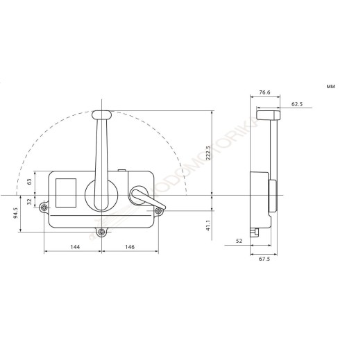 Дистанционное управление правый борт, тянет газ, 5м. Yang-Xian
