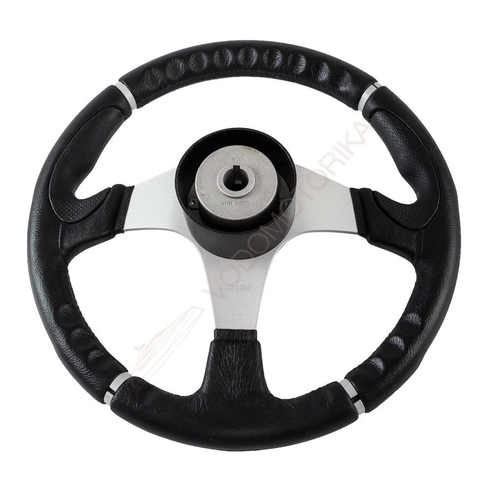 Рулевое колесо ORION обод черный, спицы серебряные д. 355 мм Volanti Luisi