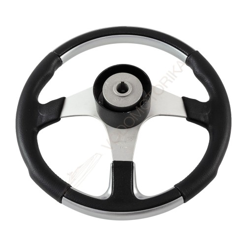 Рулевое колесо EVO MARINE 2 обод черно-серебряный, спицы серебряные д. 355 мм Volanti Luisi