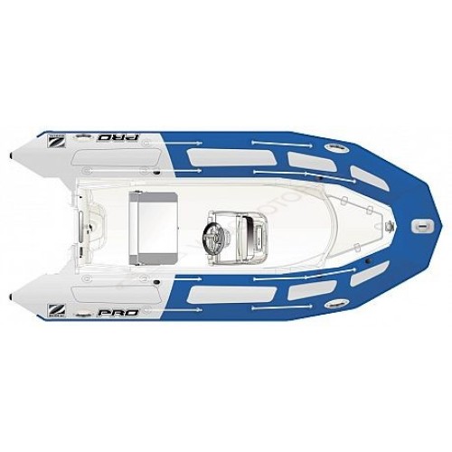 Лодка надувная ZODIAC PRO 500 TOURING ПВХ ( синие-серые баллоны, белый корпус )