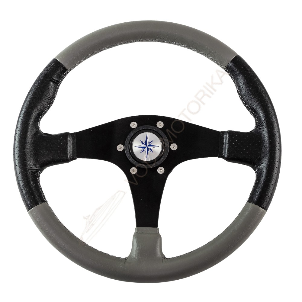 Рулевое колесо AMALFI обод черно-серый, спицы черные д. 355 мм Volanti Luisi