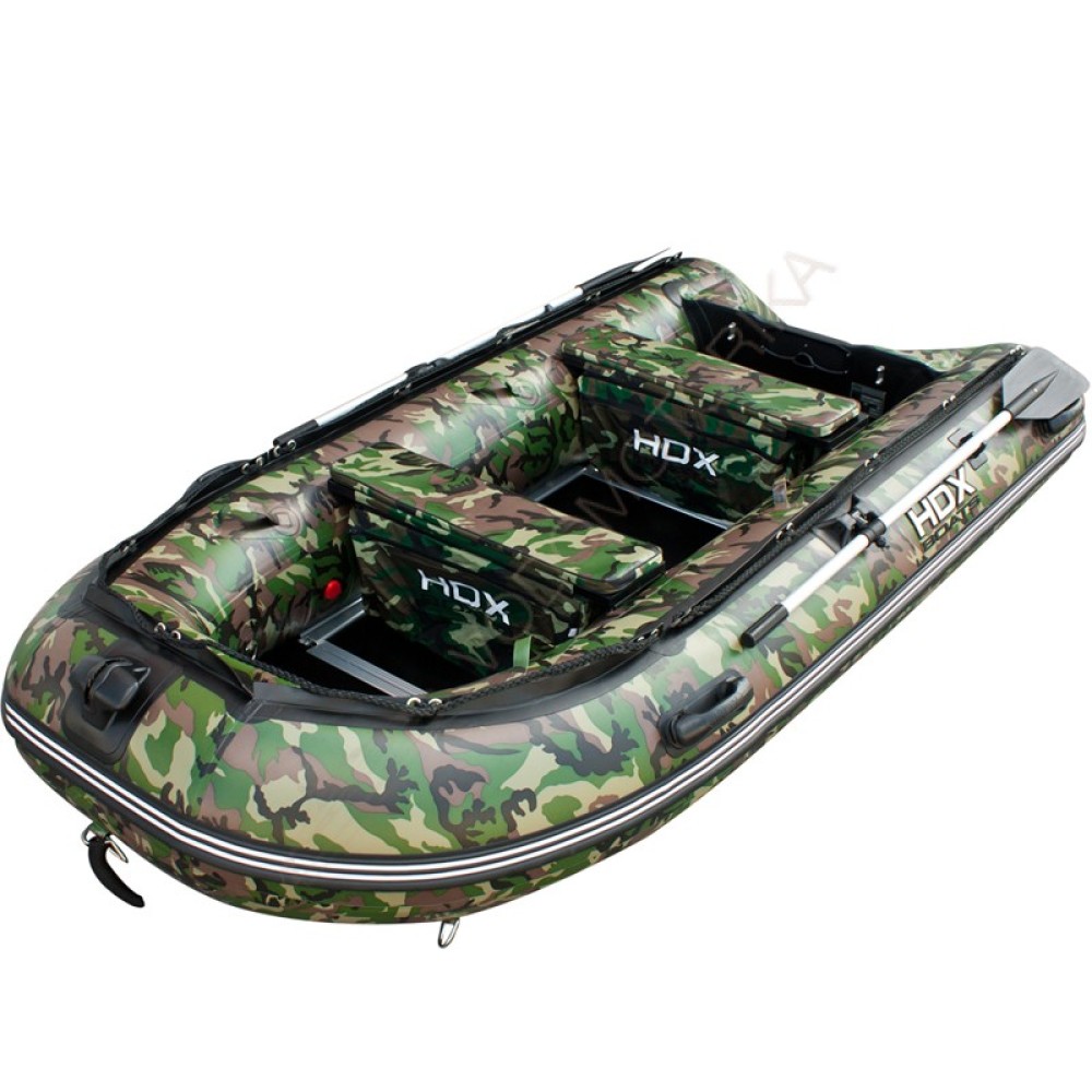 Надувная лодка HDX CARBON 370 ( зеленый камуфляж ) дерев. пол P/L