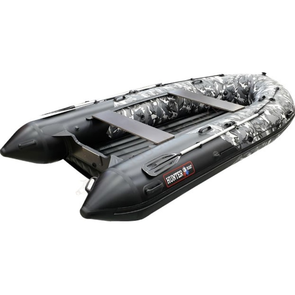 Надувная лодка Хантер 380 ПРО Камуфляж надувное дно
