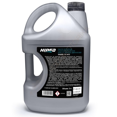 Моторное масло для 2-х тактных двигателей HIDEA 2T NMMA TC-W3 ( 3л )