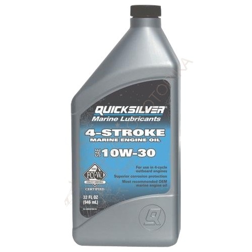 Минеральное моторное масло для 4-тактных двигателей Quicksilver 4-cycle 10W30 oil, 1л
