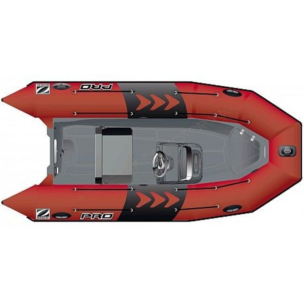 Лодка надувная ZODIAC PRO 420 ПВХ ( красно-серая )
