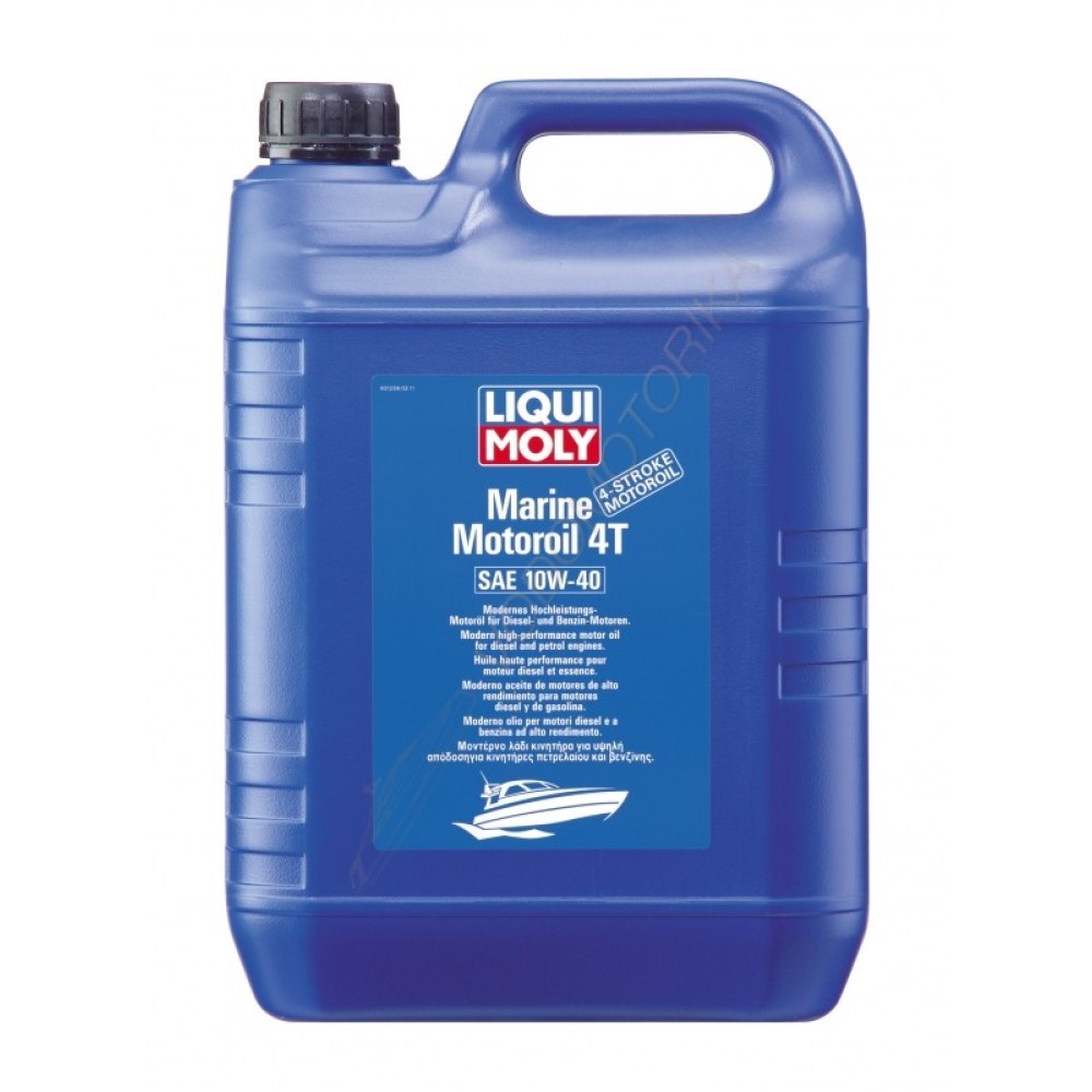 Полусинтетическое моторное масло для лодок Liqui Moly Marine Motoroil 4T 10W-40,5L