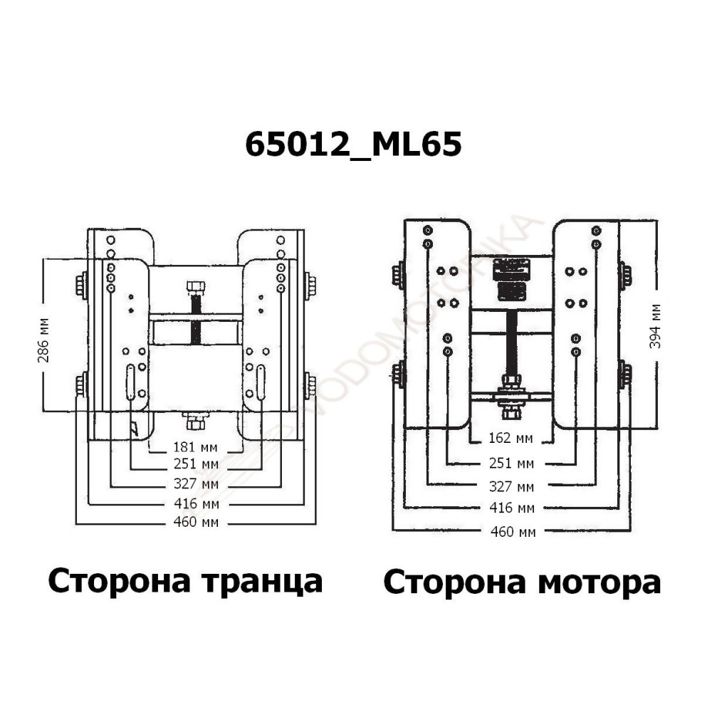 Подъёмник мотора ручной вертикальный 50-300 л.с. вынос 140 мм (Manual-Lift)