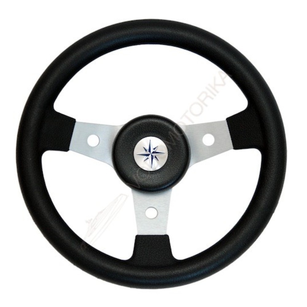 Рулевое колесо DELFINO обод черный,спицы серебряные д. 310 мм Volanti Luisi