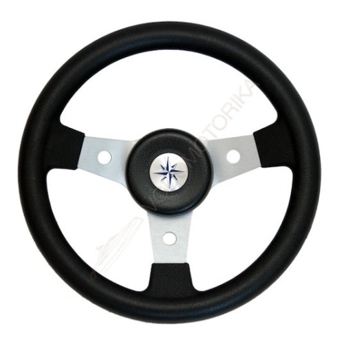 Рулевое колесо DELFINO обод черный,спицы серебряные д. 310 мм Volanti Luisi