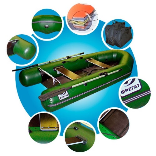 Надувная лодка Фрегат 280 ЕК серая