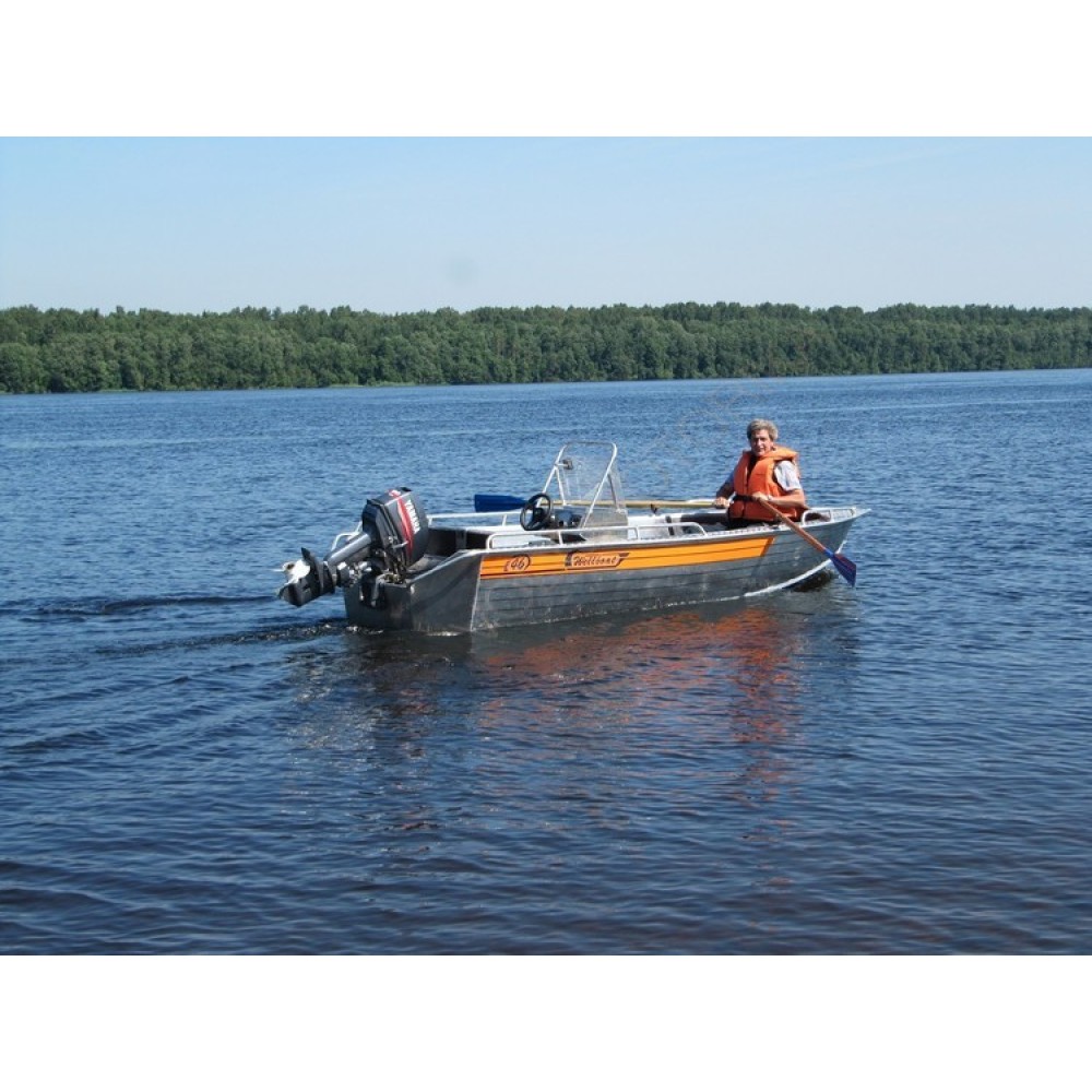Алюминиевая лодка Wellboat 46 консоль