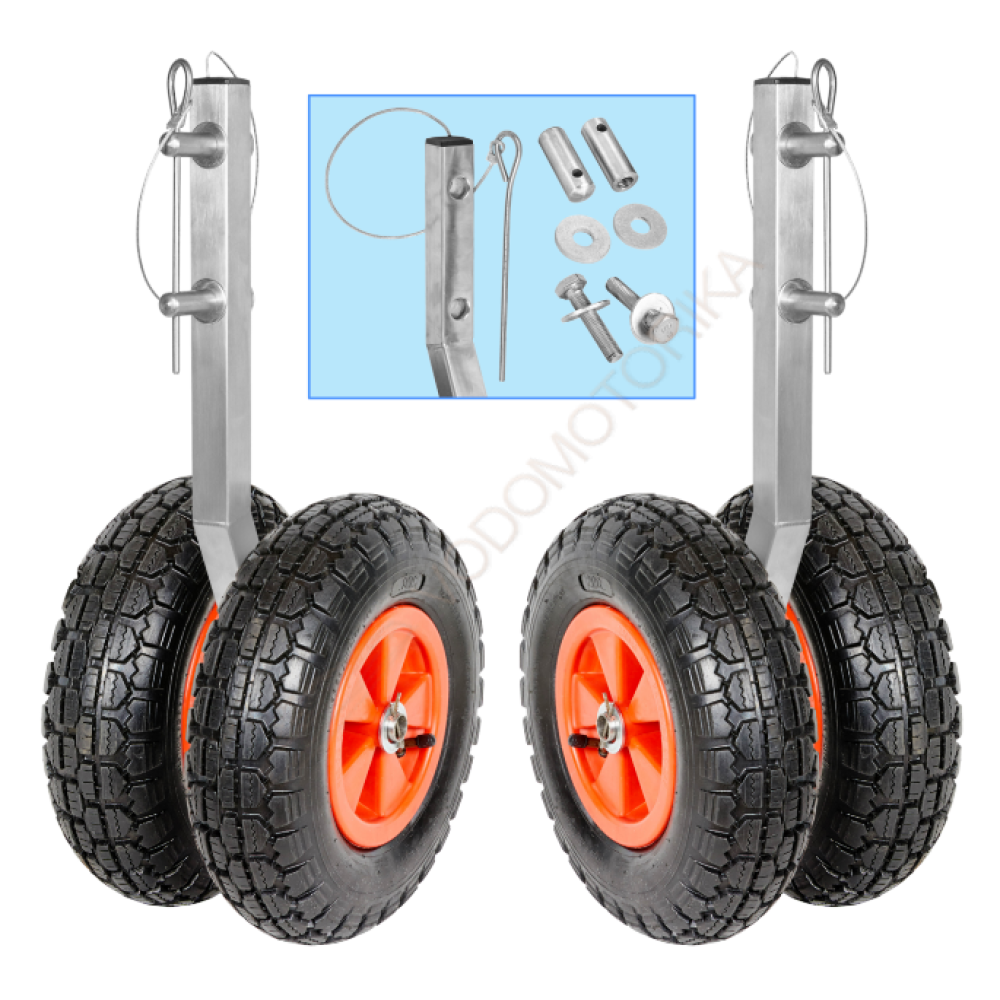 Колеса транцевые Горизонт KNU-330 (нержавейка, съемные, усиленные)