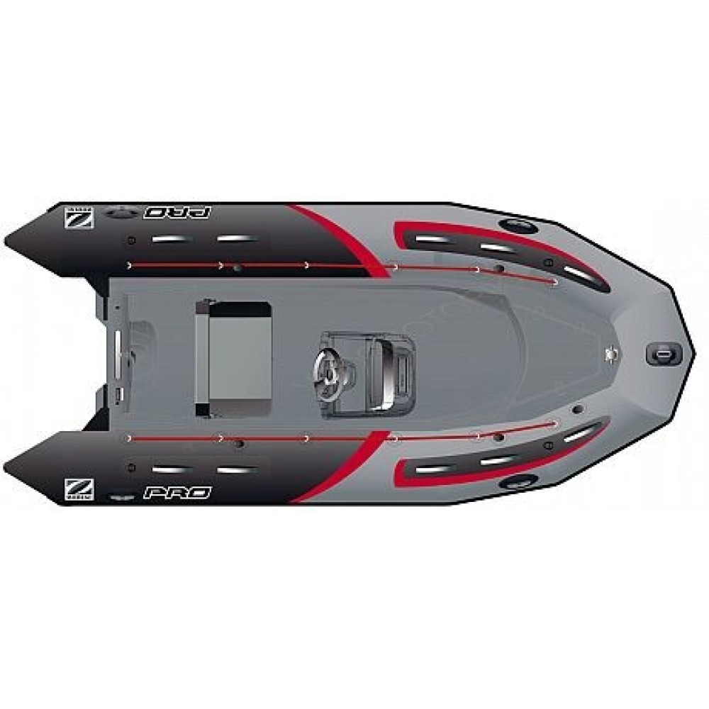 Лодка надувная ZODIAC PRO 500 RACING NEO хайпалон-неопрен ( черно-серые баллоны, серый корпус )