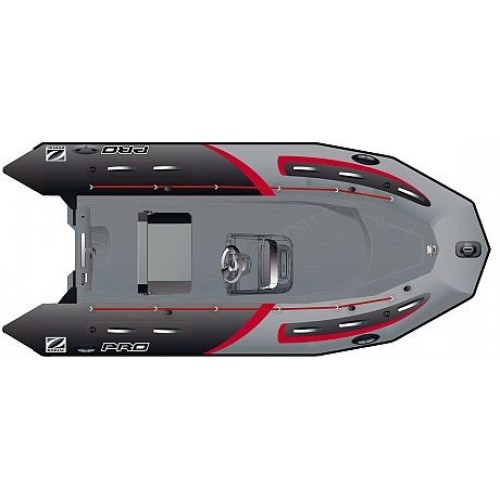 Лодка надувная ZODIAC PRO 500 RACING NEO хайпалон-неопрен ( черно-серые баллоны, серый корпус )