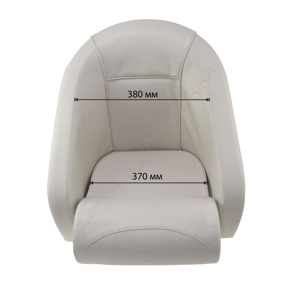 Кресло ROMEO мягкое, подставка, обивка белый винил, синий шов (118100010)