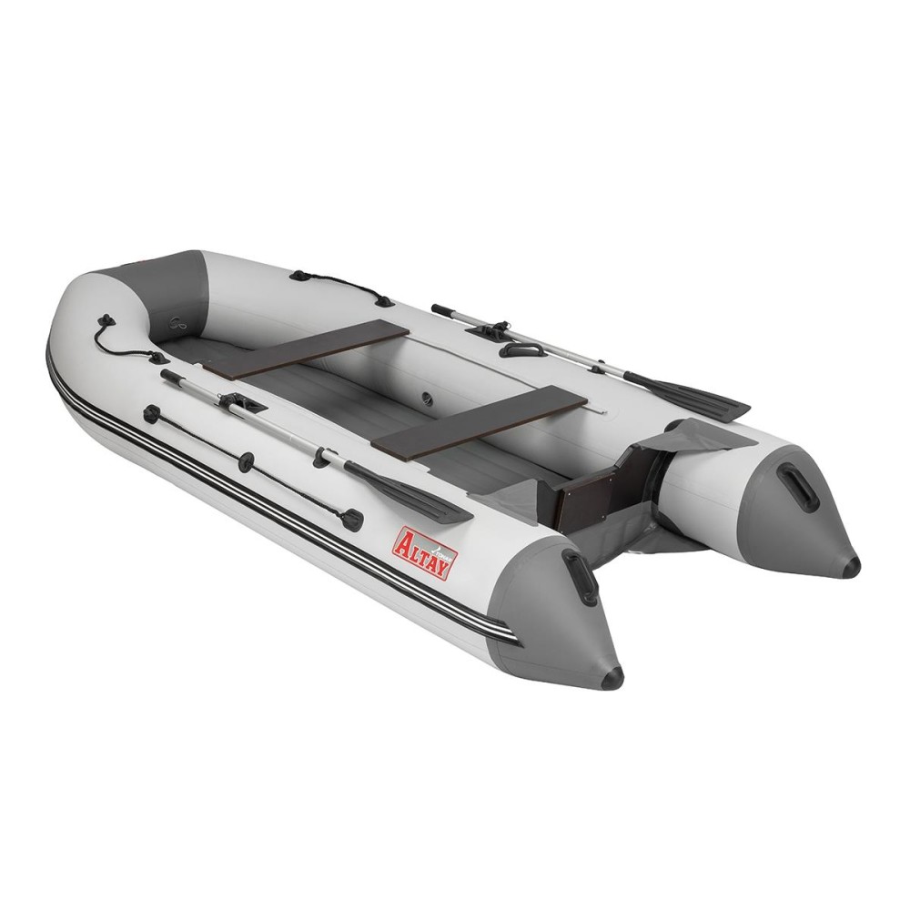Лодка Тонар Алтай А380, надувное дно, белый/серый