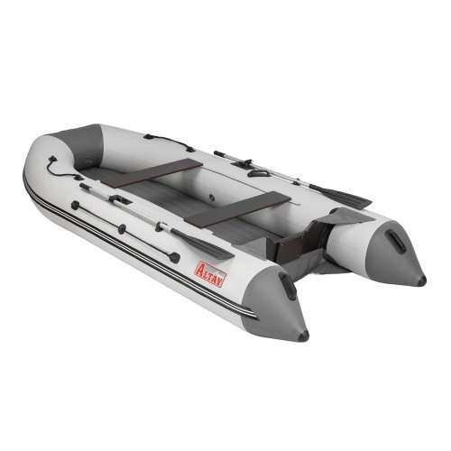 Лодка Тонар Алтай А380, надувное дно, белый/серый