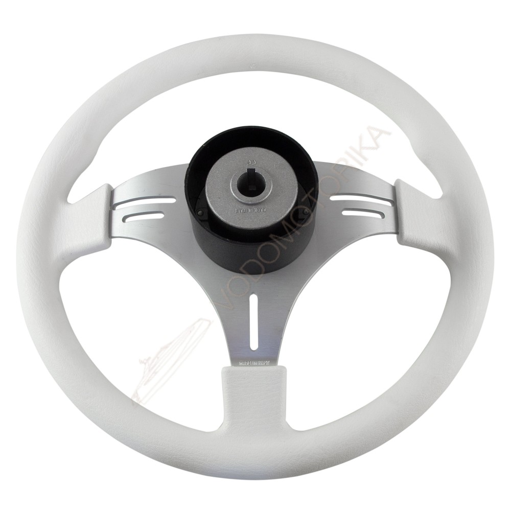 Рулевое колесо MANTA обод белый, спицы серебряные д. 355 мм Volanti Luisi