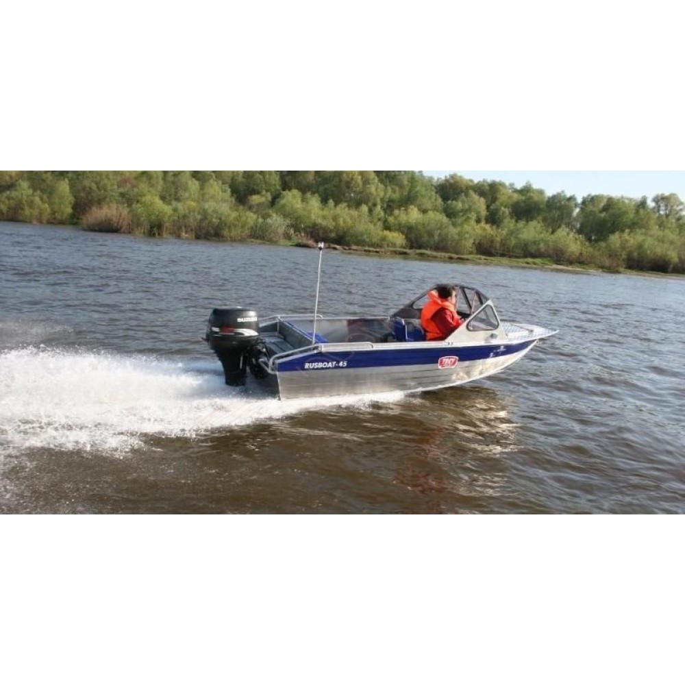 Алюминиевая моторная лодка RusBoat 45 JET под подвесной водомёт