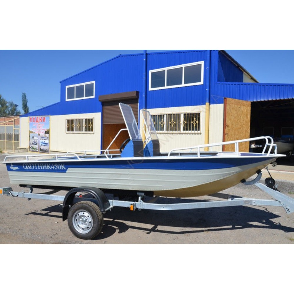 Алюминиевая моторно-гребная лодка Охотник 450К
