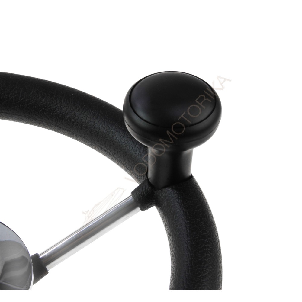 Рулевое колесо LIPARI обод черный, спицы серебряные д. 280 мм со спинером Volanti Luisi