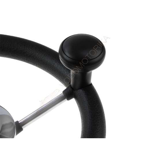 Рулевое колесо LIPARI обод черный, спицы серебряные д. 280 мм со спинером Volanti Luisi