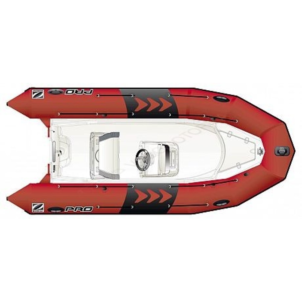 Лодка надувная ZODIAC PRO 500 ПВХ ( красно-белая )