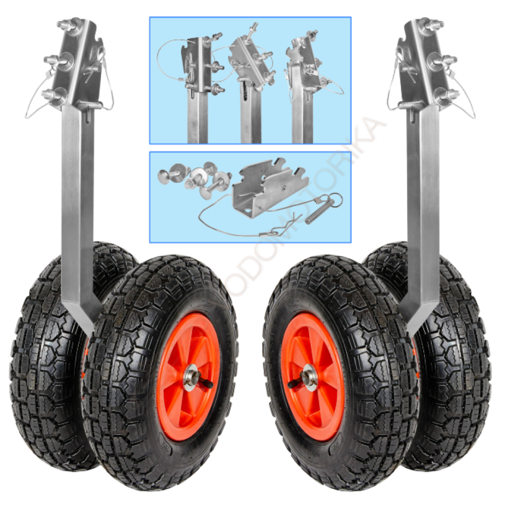 Колеса транцевые Горизонт OTU-330 (нержавейка, универсальные - откидные, усиленные)