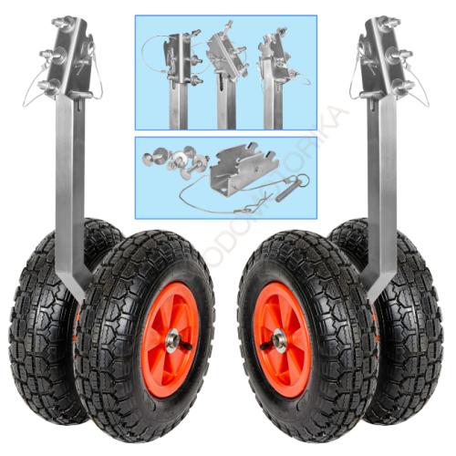 Колеса транцевые Горизонт OTU-330 (нержавейка, универсальные - откидные, усиленные)